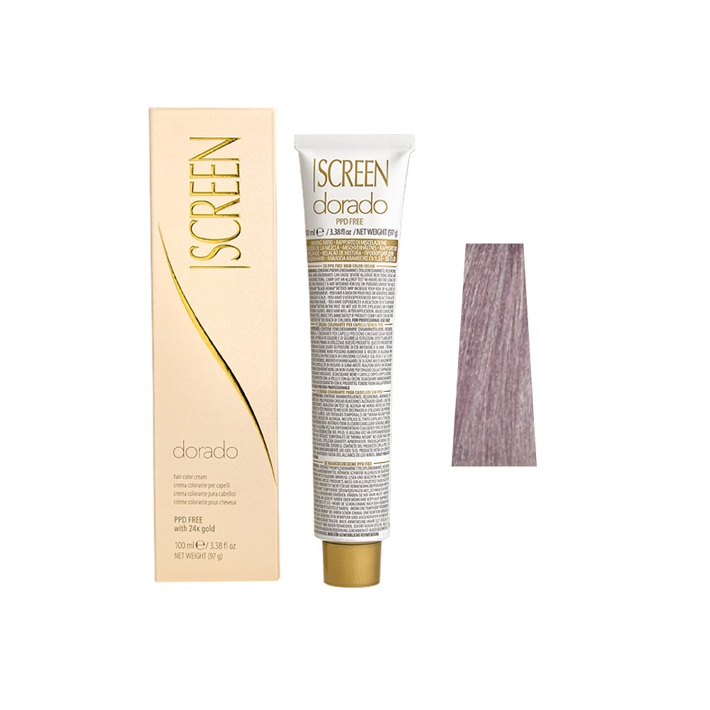 Крем-фарба для волосся перманентна з 24-каратним золотом SCREEN Dorado SSV (12.2) Violet Super Lightener, 100 ml - 1